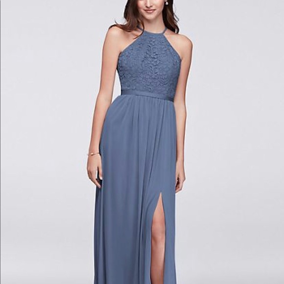 David's Bridal Dresses & Skirts - David’s bridal Open-Back Lace and Mesh Bridesmaid